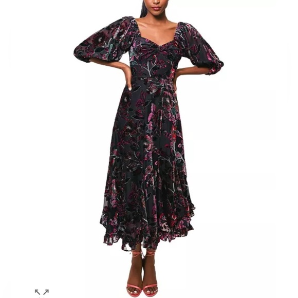 Hutch Cami Dress Floral Puff Sleeve Midi size Small. - Picture 3 of 16